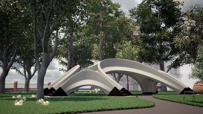 První 3D tištěný most z betonu představí designéři na Architektonickém bienále 2021 v Benátkách